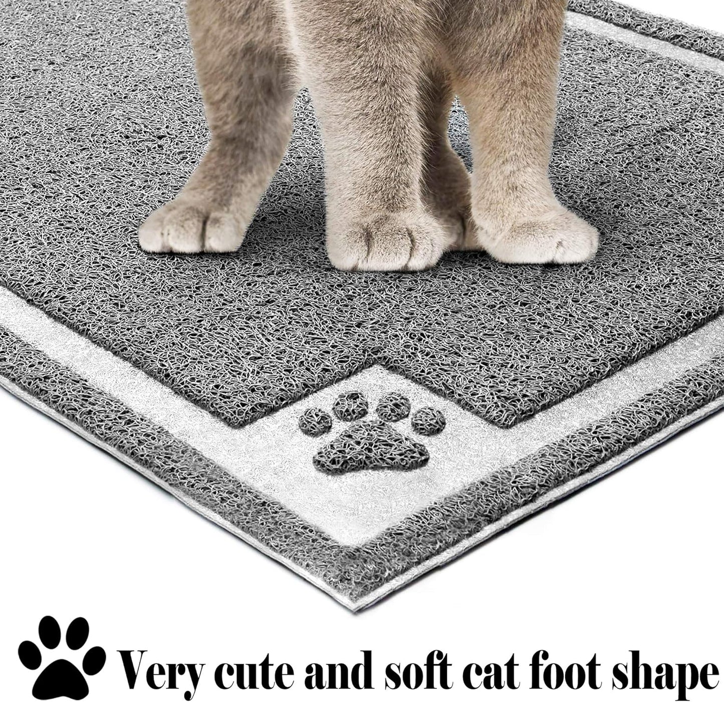 Large Cat Litter Mat Trapper 35.5"×23.5" Traps Litter from Box and Paws Scatter Control for Litter Box Soft on Sensitive Kitty Paws Easy to Clean Durable