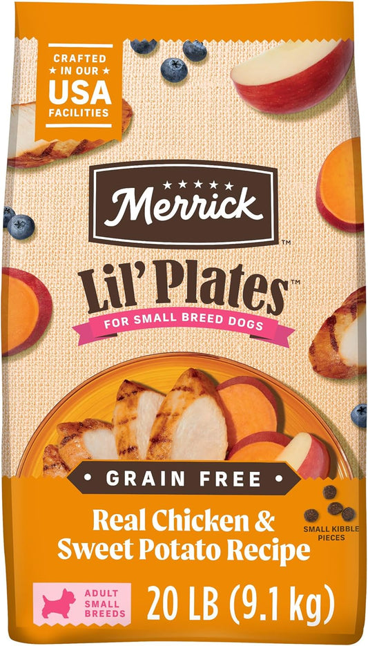 Lil' Plates Small Breed Dog Food, Grain Free Real Chicken and Sweet Potato Recipe, Small Dog Food - 20 Lb Bag