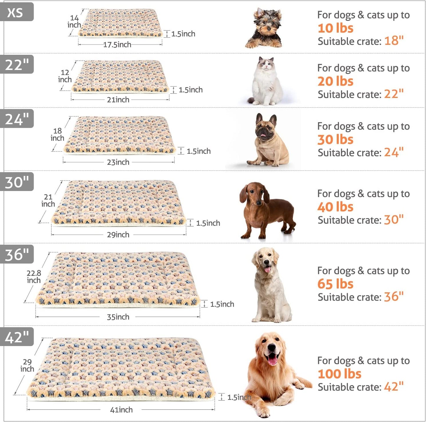 Dog Bed Crate Pad Ultra Soft Pet Bed with Cute Star Print Washable Crate Mat for Large Medium Small Dogs Reversible Fleece Dog Crate Kennel Mat Cat Bed Liner 21 X 12 Inch Brown