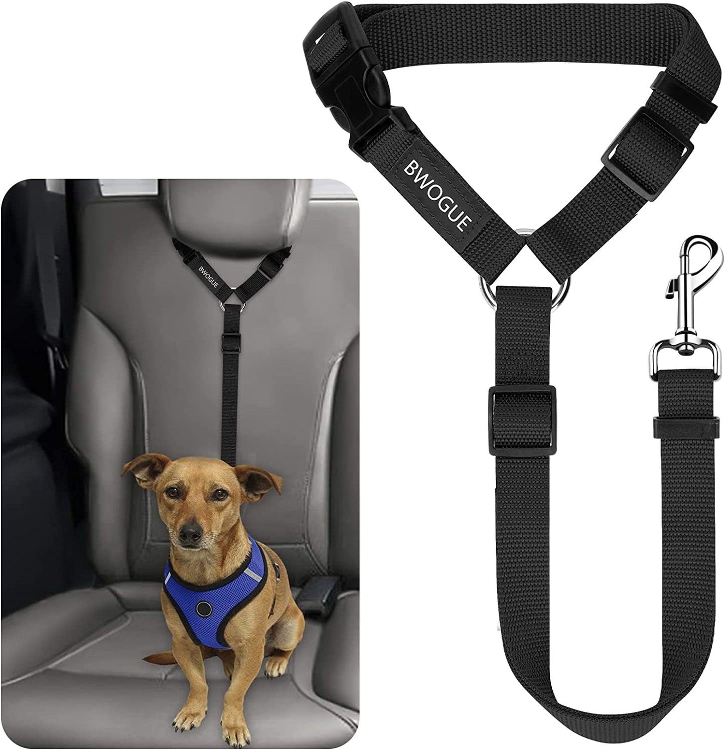 Pet Dog Cat Seat Belts, Car Headrest Restraint Adjustable Safety Leads Vehicle Seatbelt Harness