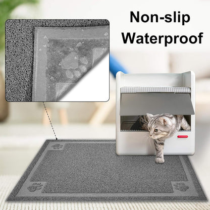 Large Cat Litter Mat Trapper 35.5"×23.5" Traps Litter from Box and Paws Scatter Control for Litter Box Soft on Sensitive Kitty Paws Easy to Clean Durable