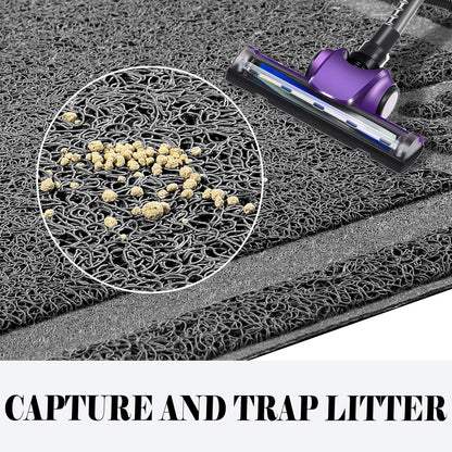 Large Cat Litter Mat Trapper 35.5"×23.5" Traps Litter from Box and Paws Scatter Control for Litter Box Soft on Sensitive Kitty Paws Easy to Clean Durable